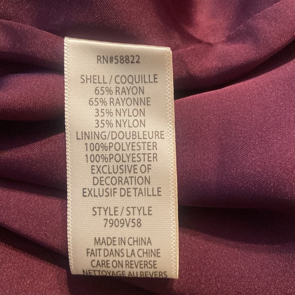 Max Studio NWT Silky Purple & Black Dress with Velvet Accents size XL-  B61 - Picture 3 of 5